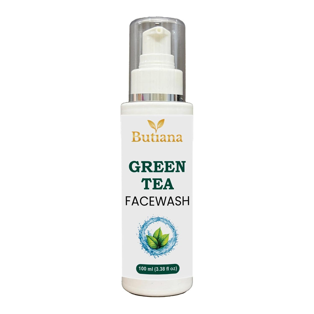 Butiana Green Tea Face Wash 100ml – Gentle Daily Cleanser with Brush, Oil Control & Refreshing Hydration, Deep Pore Cleansing Face Cleanser for Oily & Combination Skin Men & Women