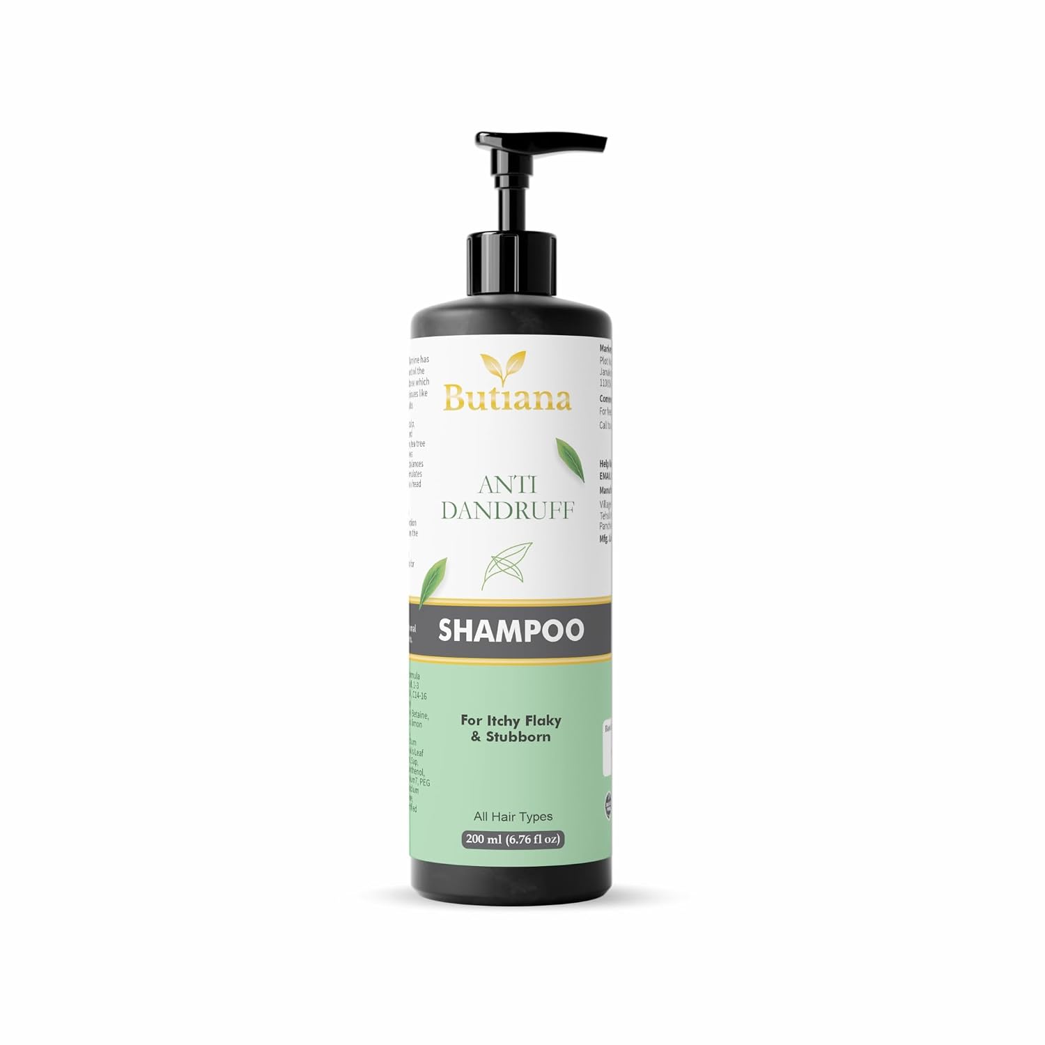Butiana Anti Dandruff Shampoo for Itchy Flaky Scalp | Dandruff Control, Scalp Soothing & Deep Cleansing Formula for Healthy, Clean Hair | Suitable for All Hair Types – 200ml
