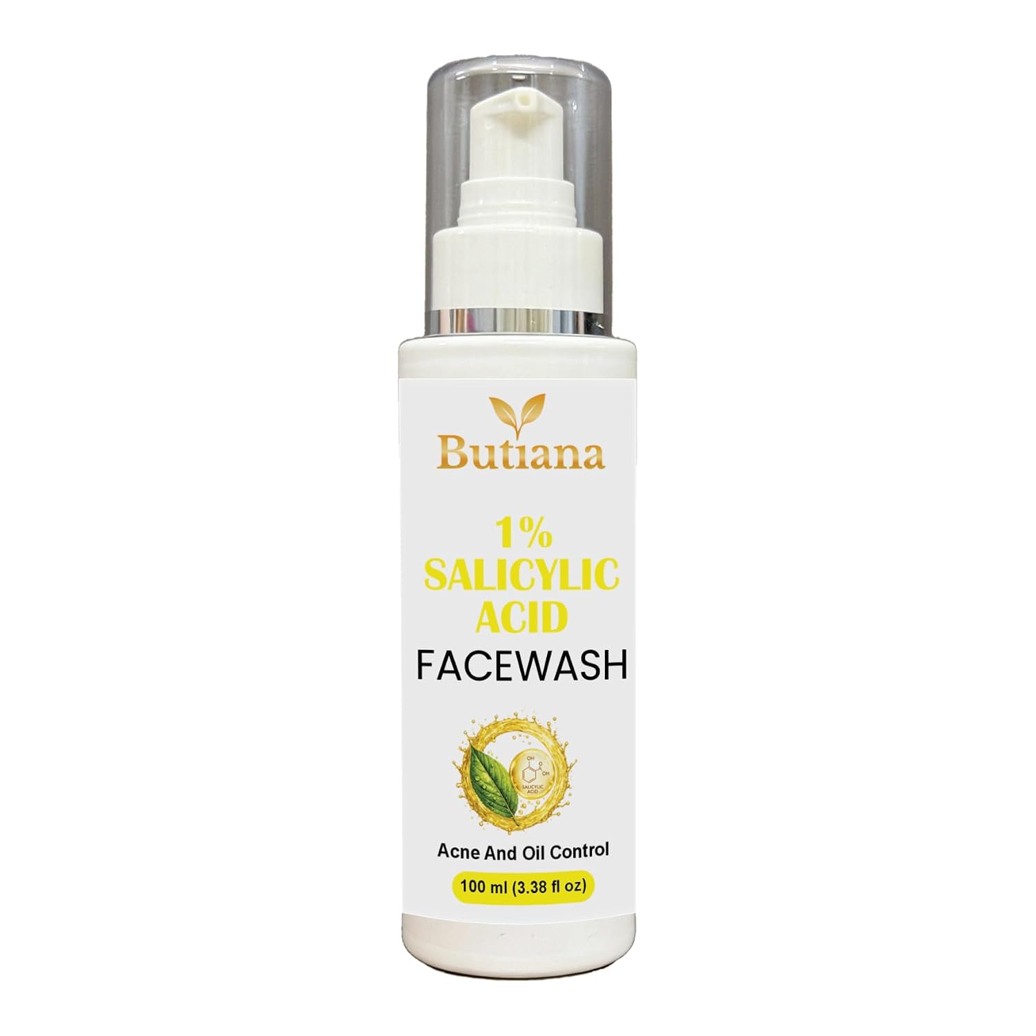 Butiana 1% Salicylic Acid Face Wash 100ml – Acne Control Cleanser with Tea Tree, Niacinamide & Aloe Vera, Oil Control, Pore Cleansing, Gentle Daily Face Cleanser for Clear Skin