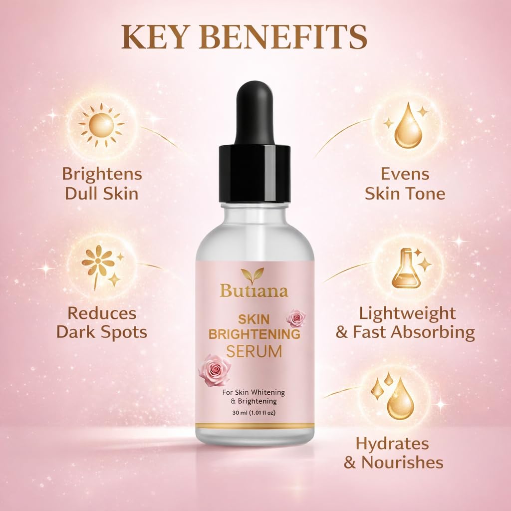 Butiana Skin Brightening Face Serum with Vitamin B14, For Skin Whitening & Brightening, 30ml