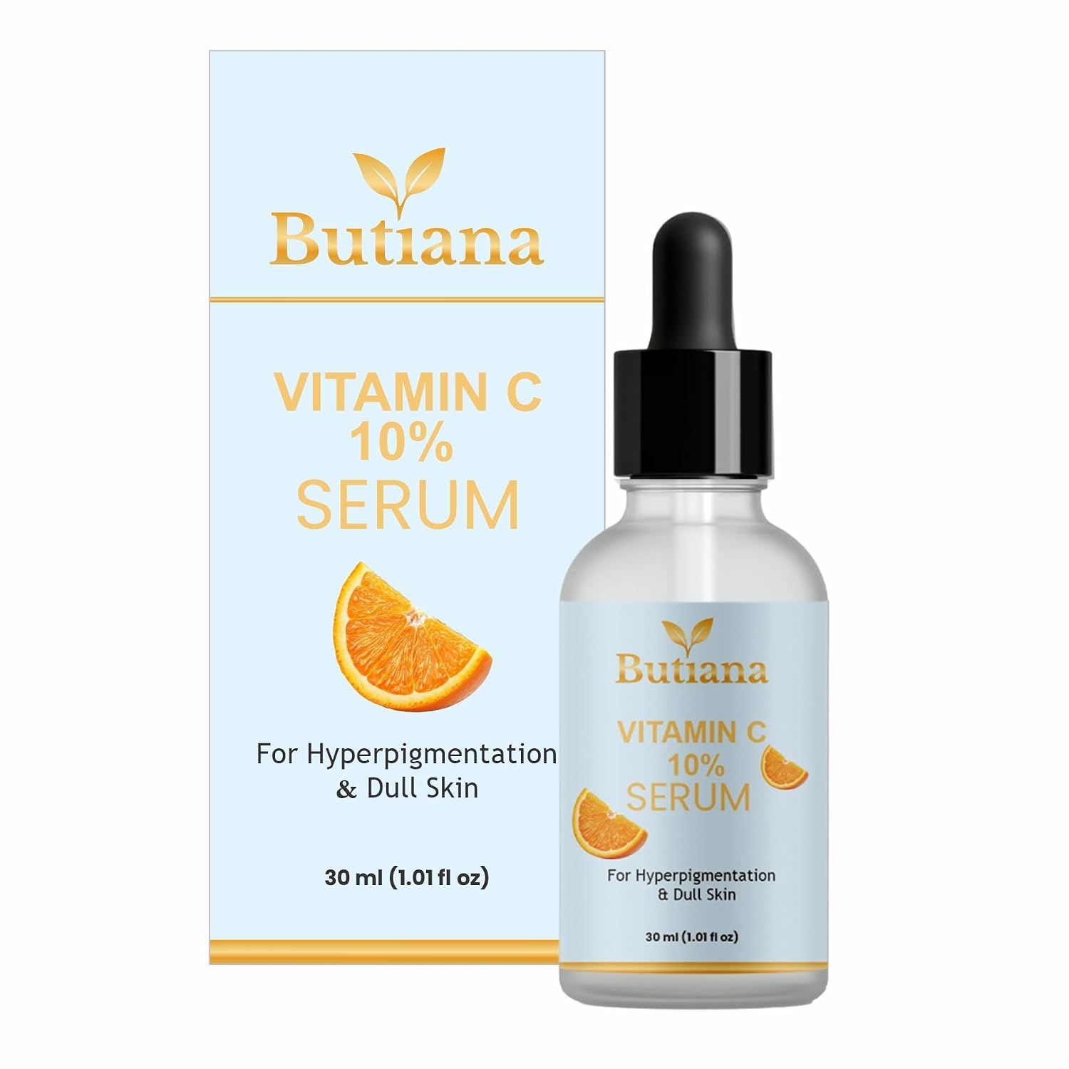 Butiana Vitamin C 10% Serum for Hyperpigmentation & Dull Skin, 30ml, Face Serum, Unscented, Paraben Free