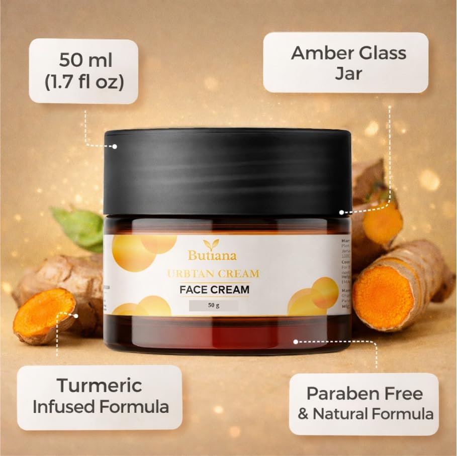 Butiana Ubtan Face Moisturizer | Natural Glow & Skin Brightening Formula for Tan Removal, Even Tone & Deep Nourishment | Herbal Daily Skincare – 50g