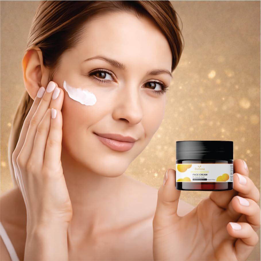 Butiana Moisturising Face Cream with 1% Salicylic Acid, Blemish and Anti Acne, Glycerin and Bakuchiol, 50g