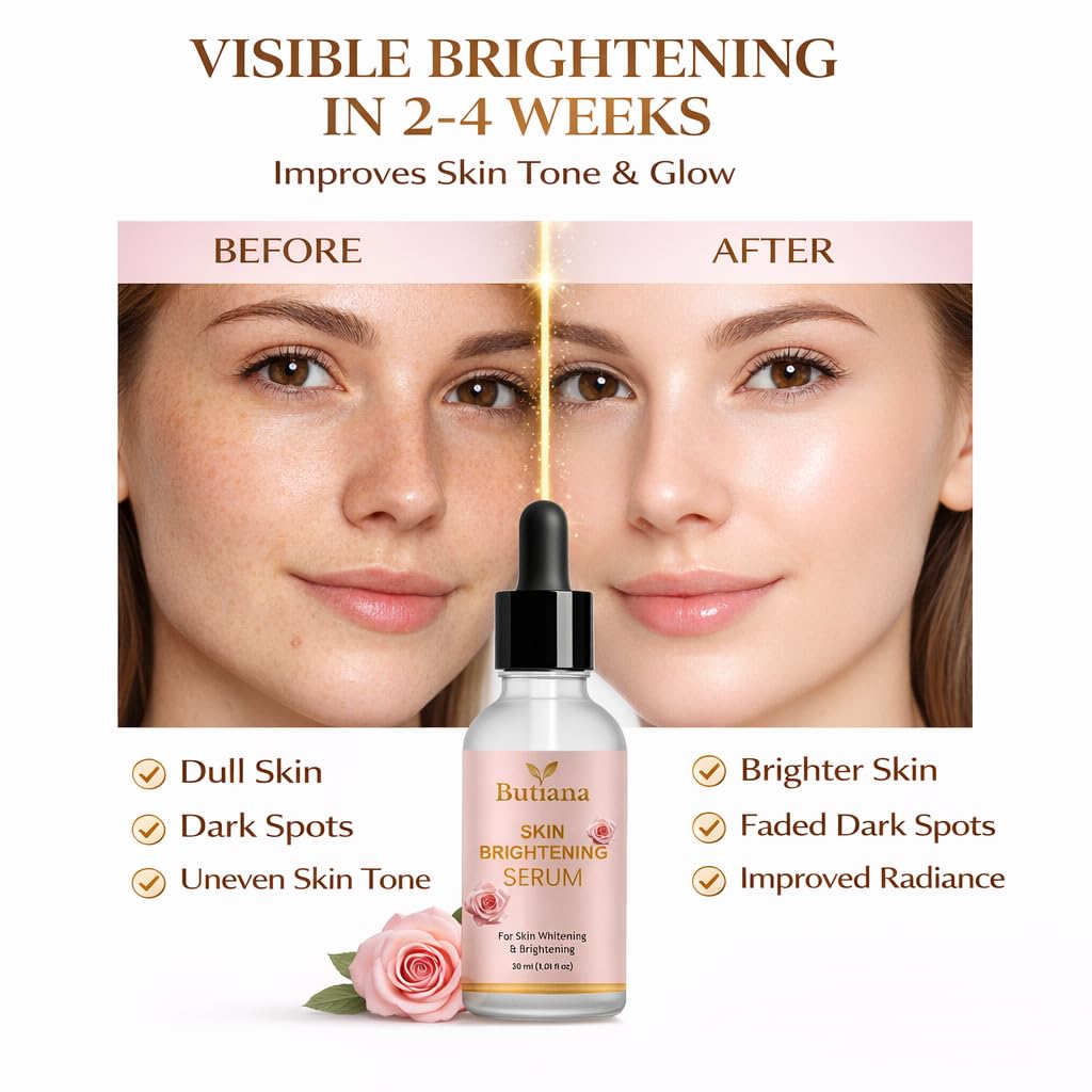 Butiana Skin Brightening Face Serum with Vitamin B14, For Skin Whitening & Brightening, 30ml