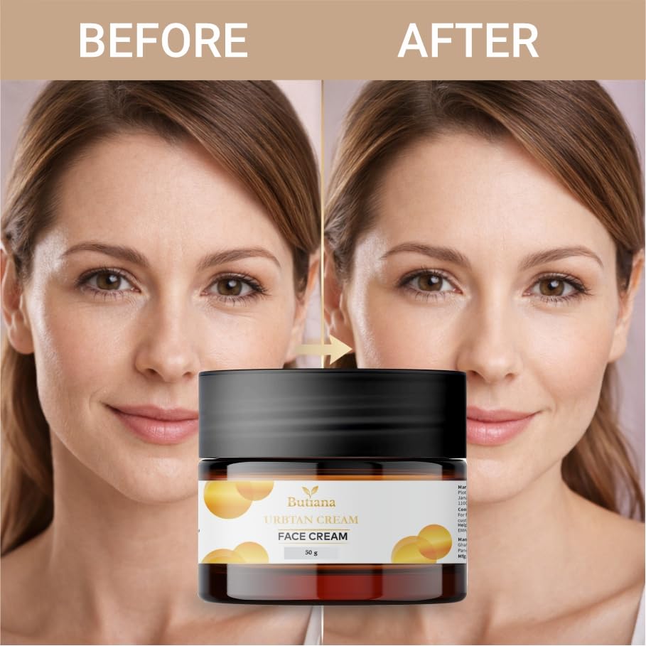 Butiana Ubtan Face Moisturizer | Natural Glow & Skin Brightening Formula for Tan Removal, Even Tone & Deep Nourishment | Herbal Daily Skincare – 50g