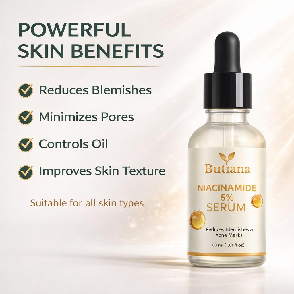 Butiana Niacinamide 10% Serum, Reduces Blemishes & Acne Marks, 30ml (1.01 fl oz)